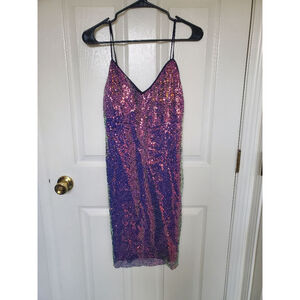Women's Davi & Dani Purple Sequin Mini Dress Size S